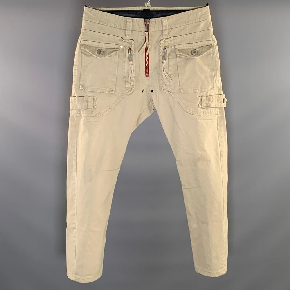 DSQUARED2 Mens Cotton Cargo Pants Beige Size 30